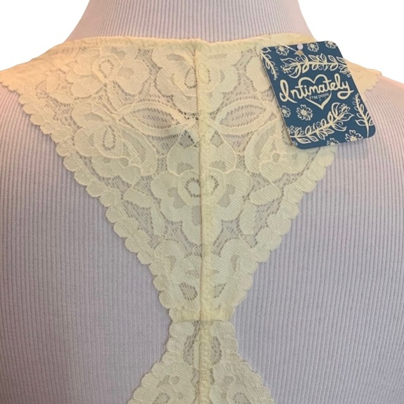 S M L NWT Free People Galloon Lace Racerback Bralette Yellow Small Medium Large - Picture 9 of 11